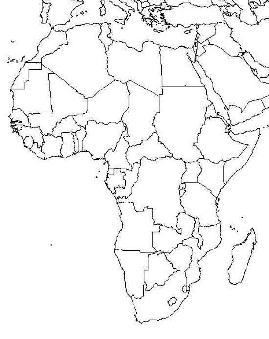 Print Blank Map Of Africa for Quiz