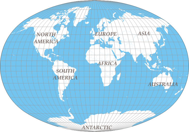 world map continents labeled. World Mercator Projection Map,